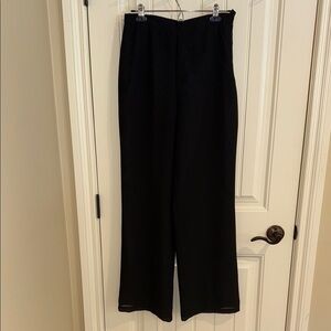 Black Wide Leg Pants Lined Flowy Dressy Party Evening Elegant Women's Size 8